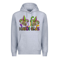 Mardi Gras Skeleton Hands  Fleur De Lis Premium Hoodie | Teevron