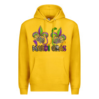 Lemon mardi gras skeleton hands  fleur de lis Premium Hoodie - OliviaCreatesArt