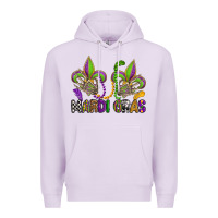Lilac mardi gras skeleton hands  fleur de lis Premium Hoodie - OliviaCreatesArt