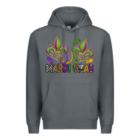 Rock mardi gras skeleton hands  fleur de lis Premium Hoodie - OliviaCreatesArt