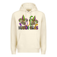Sandshell mardi gras skeleton hands  fleur de lis Premium Hoodie - OliviaCreatesArt