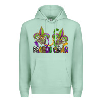 Seafoam mardi gras skeleton hands  fleur de lis Premium Hoodie - OliviaCreatesArt