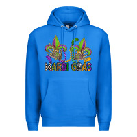 True Royal mardi gras skeleton hands  fleur de lis Premium Hoodie - OliviaCreatesArt