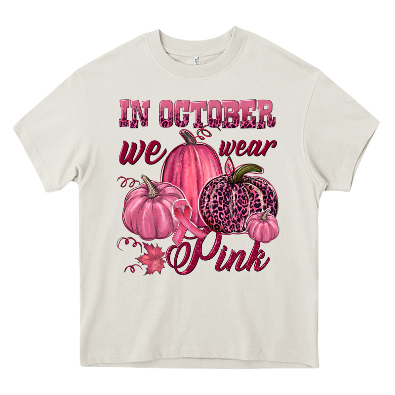 In October We Wear Pink Heavy Core Tee by NancyCooperArtShop | Teevron