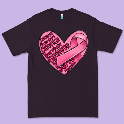 Heart Breast Cancer Premium Tee Designed By Maliassmallbusiness