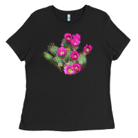 Black strawberry hedgehog cactus Ladies Tee - LillyAllenDesigns