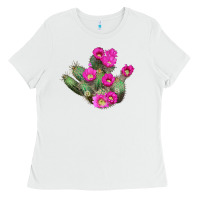 White strawberry hedgehog cactus Ladies Tee - LillyAllenDesigns