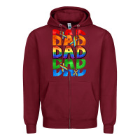 Burgundy Dad dad dad pride Zipper Hoodie - CowGirlArtShop
