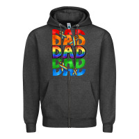Charcoal Heather Dad dad dad pride Zipper Hoodie - CowGirlArtShop