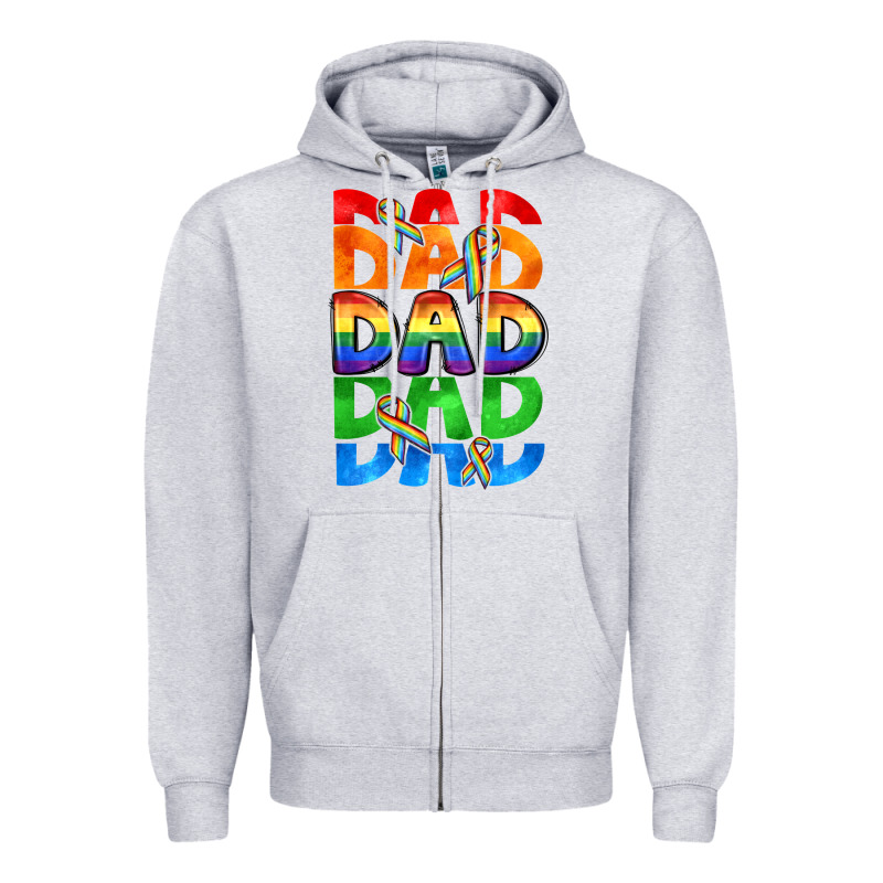 Dad Dad Dad Pride Zipper Hoodie by CowGirlArtShop | Teevron
