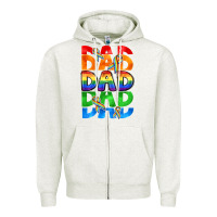 Oatmeal Heather Dad dad dad pride Zipper Hoodie - CowGirlArtShop
