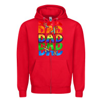 Red Dad dad dad pride Zipper Hoodie - CowGirlArtShop