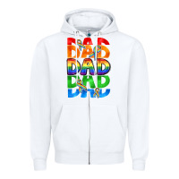 White Dad dad dad pride Zipper Hoodie - CowGirlArtShop