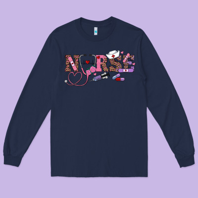 Valentines Day Nurse Long Sleeve Tee Designed By Ranaportraitstore
