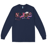 Navy valentines day nurse Long Sleeve Tee - RanaPortraitStore