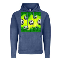 Vintage Denim soccer balls with field  and tactics seamless pattern Vintage Hoodie - BundleAndBundleShop