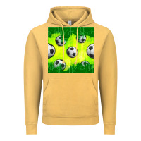 Vintage Mustard soccer balls with field  and tactics seamless pattern Vintage Hoodie - BundleAndBundleShop