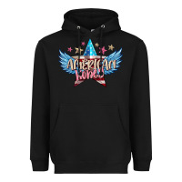 Black American honey 4th of july Heavyweight Hoodie - FaDigitalArtStudio