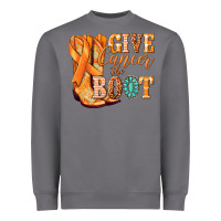 Storm Give Cancer the boot Kidney Cancer orange ribbon Heavyweight Sweatshirt - NancyCooperArtShop