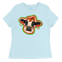 Baby Blue christmas heifer Ladies Tee - Jasminsmagicworld