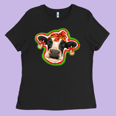 Christmas Heifer Ladies Tee Designed By Jasminsmagicworld