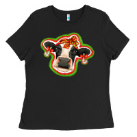 Black christmas heifer Ladies Tee - Jasminsmagicworld