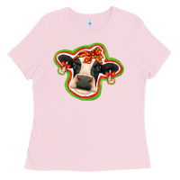Bubblegum Pink christmas heifer Ladies Tee - Jasminsmagicworld