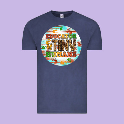 Educator Of Tiny Humans Round Earring Vintage Tee Designed By Bundleandbundleshop