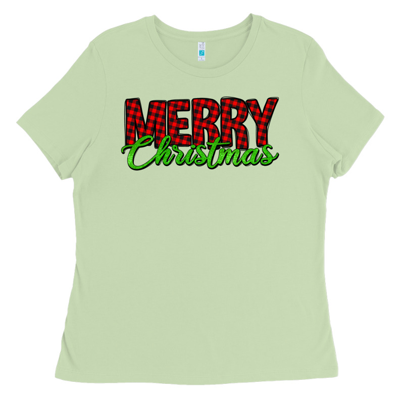 Merry Christmas Tartan Ladies Tee by Jasminsmagicworld | Teevron