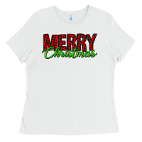 White merry christmas tartan Ladies Tee - Jasminsmagicworld