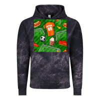 Cloud Black soccer ball uniform and shoes seamless pattern Vintage Hoodie - BundleAndBundleShop