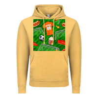 Vintage Mustard soccer ball uniform and shoes seamless pattern Vintage Hoodie - BundleAndBundleShop