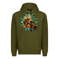 Army Green gemstone cowboy Premium Hoodie - OliviaCreatesArt