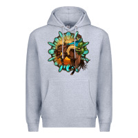 Heather Grey gemstone cowboy Premium Hoodie - OliviaCreatesArt
