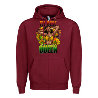 Burgundy Black queen afro Zipper Hoodie - HowdyJamesFarm