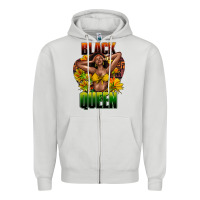 Dove Grey Black queen afro Zipper Hoodie - HowdyJamesFarm