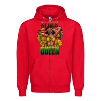 Red Black queen afro Zipper Hoodie - HowdyJamesFarm