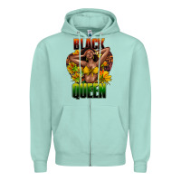 Seafoam Black queen afro Zipper Hoodie - HowdyJamesFarm