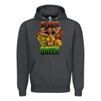 Smoke Black queen afro Zipper Hoodie - HowdyJamesFarm