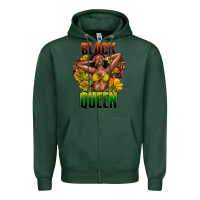 Sports Green Black queen afro Zipper Hoodie - HowdyJamesFarm