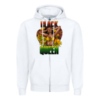 White Black queen afro Zipper Hoodie - HowdyJamesFarm