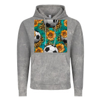 Cloud Rock soccer balls and sunflowers with leopard and gemstone seamless pattern Vintage Hoodie - BundleAndBundleShop