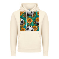 Vintage Artic soccer balls and sunflowers with leopard and gemstone seamless pattern Vintage Hoodie - BundleAndBundleShop