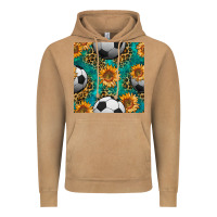 Vintage Camel soccer balls and sunflowers with leopard and gemstone seamless pattern Vintage Hoodie - BundleAndBundleShop