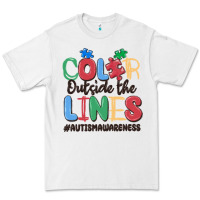 White color outside the lines autism awareness Premium Tee - MaliasSmallBusiness