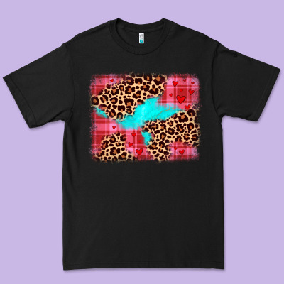 Valentine's Day Leopard Background Premium Tee Designed By Jahusdesignshop