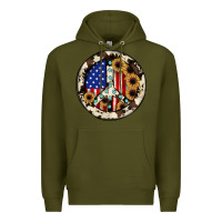 Army Green Peace sign Premium Hoodie - JahusDesignShop