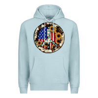 Blue Mist Peace sign Premium Hoodie - JahusDesignShop