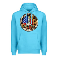 Ocean Blue Peace sign Premium Hoodie - JahusDesignShop
