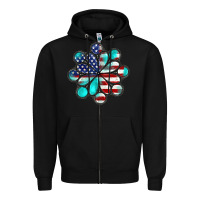 Black American flag turquoise gemstone 4th of july Zipper Hoodie - CowGirlArtShop